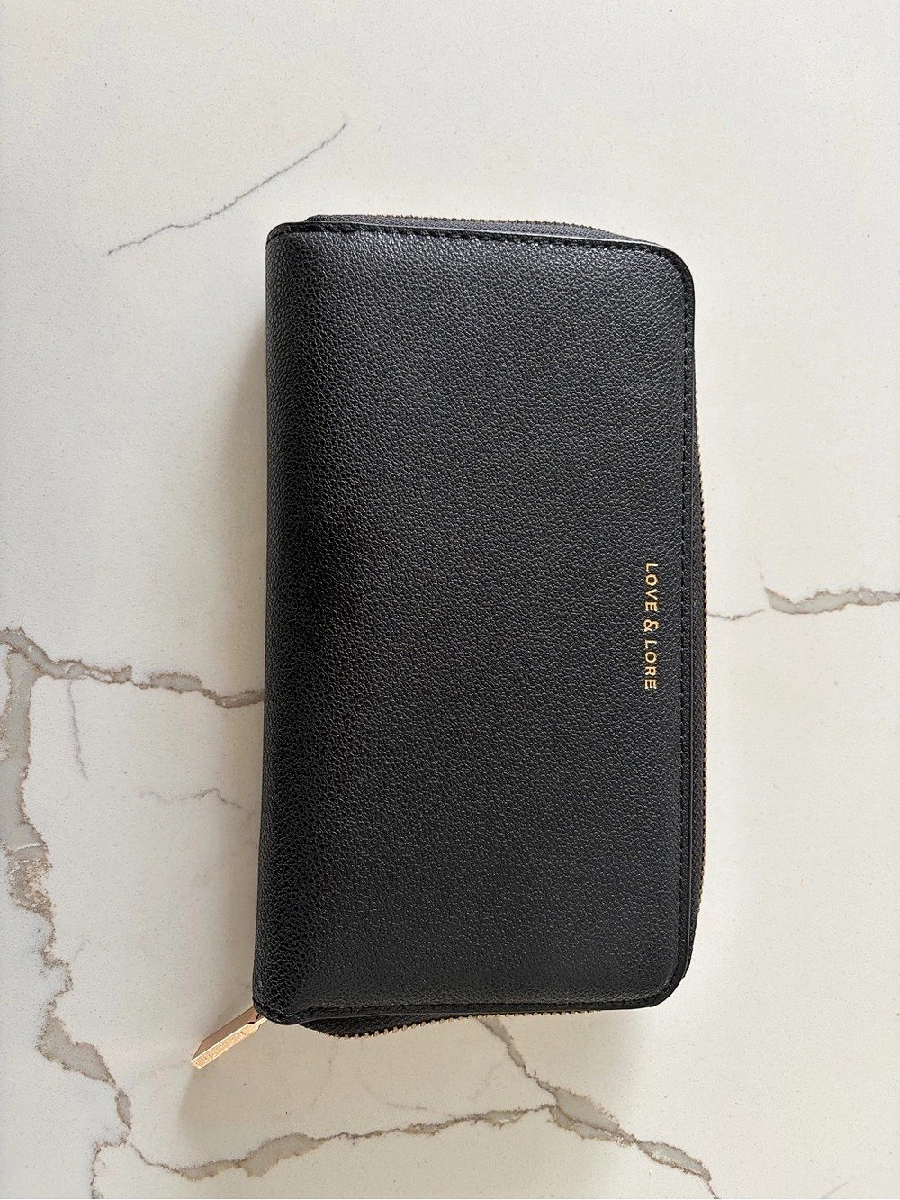 LOVE MOSCHINO Zip Around Wallet in Black Like New